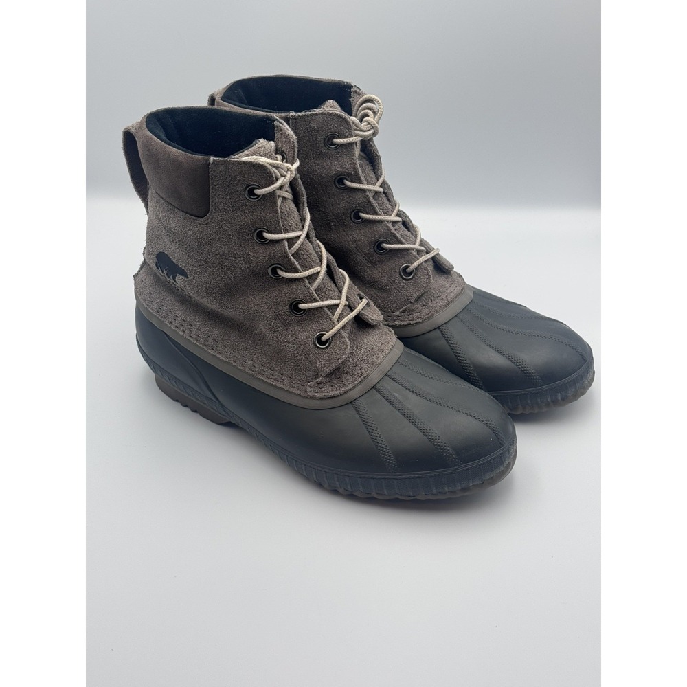 Sorel Cheyanne II Waterproof Duck Boots Men's Size 13 Taupe Brown Suede Rubber - Picture 5 of 16